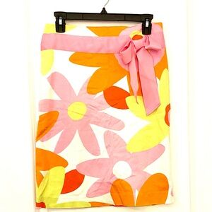 Sandra Floral Skirt with Pink Bow Sz 6